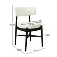 thumbnail image 3 of GDF Studio Modern Dining Chairs, Mid-Century Fabric with Solid Wood Legs for Kitchen Dining Room, Black+Beige, Set of 2, 3 of 8