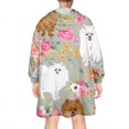 thumbnail image 2 of Pomeranian Dog and Flower Floral Wearable Oversized Blanket,Wearable Blanket Hoodie for Adults,Cozy Hooded Blankets with Super Pockets,Super Warm Fuzzy Pullover for Women & Men, 2 of 6
