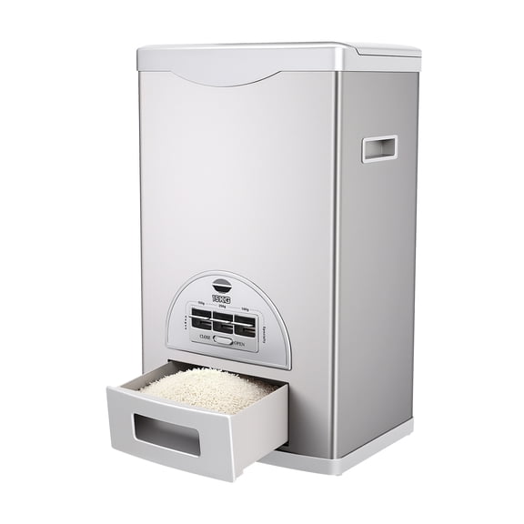 Miumaeov Grain Container, Rice Dispenser Machine Automatic Large Capacity Food Storage Tank Stainless Tank 15kg/33lbs