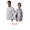 thumbnail image 2 of Chaqueta de chef unisex-adulto de manga larga con telas de manga larga, sudor transpirable absorbente antiincrustante uniforme de cocina para restaurante blanco m AweSitey HA012106-01, 2 of 6