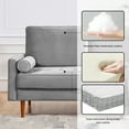 thumbnail image 5 of HomeStock Coastal Cool 69" Wide Upholstered Two Cushion Sofa with Bolster Pillows in Grey Velvet, 5 of 10