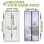 Hands Free Magnetic Screen Door Mesh Curtain Keeps Bugs Out Full Frame Magnets with Magic Tape 39 x 83 Inches