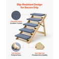thumbnail image 4 of KFFKFF Wood Pet Stairs, 5-Step Dog Stairs for Beds, Sofa & Cars, 150lbs Load Capacity, Floded Flat Design, 4 of 9