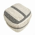 thumbnail image 4 of Pasargad Home PPF-623 Pasargad Home Grandcanyon Cubic Design Cotton Pouf, Ivory/Black, 4 of 7