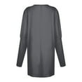 thumbnail image 6 of Odeerbi Solid Color Tops for Women Casual Loose Tunic Tops Long Sleeve Round Neck Printed Fashion Shirt With Pocket Dark Gray, 6 of 6