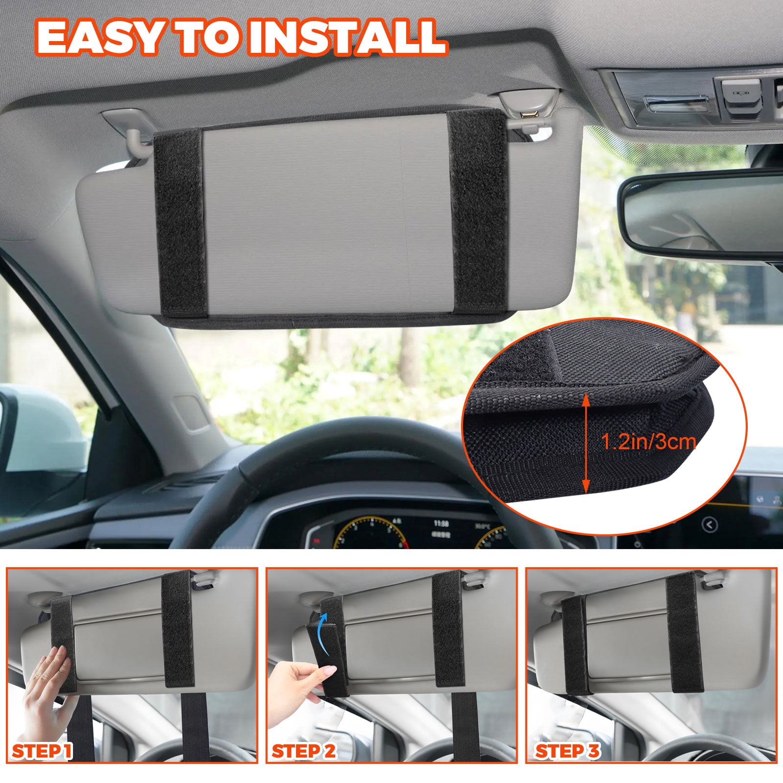 JJMY 1000D Sun Visor Storage Bag Organizer Pouch Sunglasses Holder Hard Molle Panel