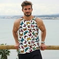 thumbnail image 6 of Fuzoiu Colorful Flying Butterflies Print Men's Workout Tank Tops,Sleeveless Gym Shirt Quick Dry,Fitness Bodybuilding T-Shirt,Muscle Athletic Workout Tee-Large, 6 of 7