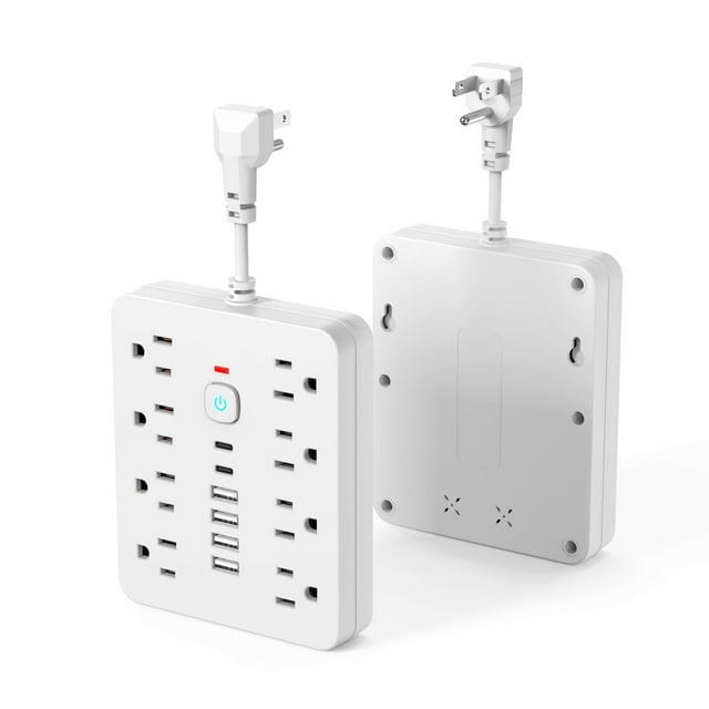 Home Office Accessories,14-In-1 Multi-Function Power Board with and Surge Protection Comes with 8 Power Outlets 4 Usb and 2 Type-C Power Outlets for Office Home and Travel,Usb Power Adapter