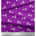 thumbnail image 2 of Soimoi Purple Velvet Fabric Floral Girl Bicycle Transport Print Fabric by the Yard 60 Inch Wide, 2 of 3