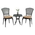 thumbnail image 2 of Homefun Outdoor Bistro Set 3pc - Cast Aluminum Table & Chairs w/Weatherproof Cushions, Rust-Resistant Patio Furniture for Small Spaces, 2 of 8