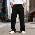 thumbnail image 6 of Dresfit Cargo Sweatpants Men Big and Tall Elastic Waist Baggy Pants 2026 Casual Relaxed Fit Uncuffed Outdoor Trousers Open Bottom Hiking Sweat Pants Black 3XL, 6 of 7