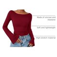 thumbnail image 4 of Remera PRETTYGARDEN Otoño 2025 Crop Top de Manga Larga XL Burdeos, 4 of 9