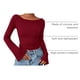 thumbnail image 4 of Remera PRETTYGARDEN Otoño 2025 Crop Top de Manga Larga XL Burdeos, 4 of 9