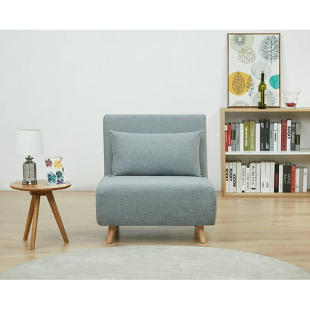 A&D Home Tustin Convertible Chair, Light Gray