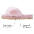 thumbnail image 4 of Litfun Women's Fuzzy Slippers Plush Cross Band Open Toe House Thick Sole Slippers, Pink, Size 7-8, 4 of 7