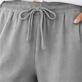 thumbnail image 6 of ZToonmas Solid Knit Straight Pants for Women Drawstring Elastic Waist Loose Full Length Casual Pants with Side Pockets, 6 of 9