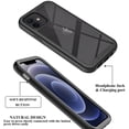 thumbnail image 5 of CellEver Compatible with iPhone 12 Case and iPhone 12 Pro Case, Clear Full Body Heavy Duty Protective Anti-Slip Transparent Cover (2X Glass Screen Protector Included) (6.1 inch, 2020) - Black, 5 of 6