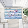 thumbnail image 3 of Brushstroke Octopus on Stripes Printed Outdoor Door Mat, design by Paul Brent, 18"x30", 3 of 8