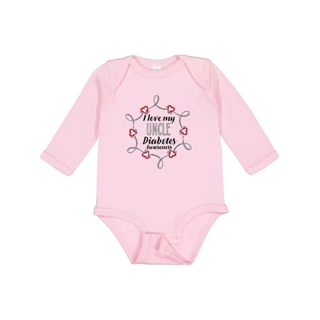 

Inktastic I Love My Uncle- Diabetes Awareness Gift Baby Boy or Baby Girl Long Sleeve Bodysuit