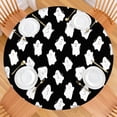 thumbnail image 2 of Black Halloween White Ghosts Round Fitted Tablecloth with Elastic Edge,Dining Table Cover Waterproof,Outdoor Round Tablecloth for Camping,Dining,Indoor and Outdoor, 2 of 7