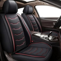 LAONNVIR Car Seat Covers Full Set Fit for Ford Ranger 2007-2024 Waterproof Breathable Leather Seat Protector with Airbag Compatible Automotive 5 Seat Cushions Cover (Redline)