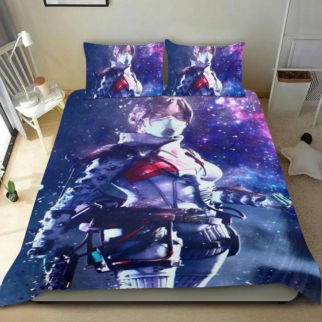 Apex Legends Conjunto de sábanas temático, trío de piezas, cómodo y amigable con la piel, diseño único, regalo de decoración para el hogar para familiares, amigos y fans,173cm *218cm