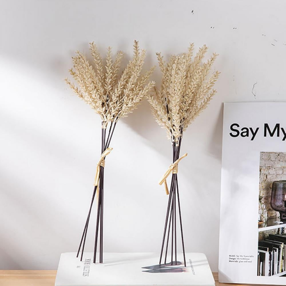 2 Bouquet Artificial Wheat Dried Natural Wheat Natural Dry Wheat Decor