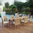 thumbnail image 2 of Modway Marina 9 Piece Outdoor Patio Teak Dining Set in Natural White, 2 of 9