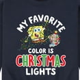 thumbnail image 3 of SpongeBob SquarePants - My Favorite Color Is Christmas Lights - Men's Crew Neck Fleece Pullover, 3 of 6