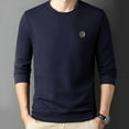 thumbnail image 3 of Men's Autumn Casual Solid Round Neck Long Sleeve T-shirt, 3 of 8