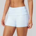 thumbnail image 4 of KANG Fashion High Waisted Yoga Shorts With Control Sculpting Cuffed Fitness Running Workout Shorts Light Blue L, 4 of 4