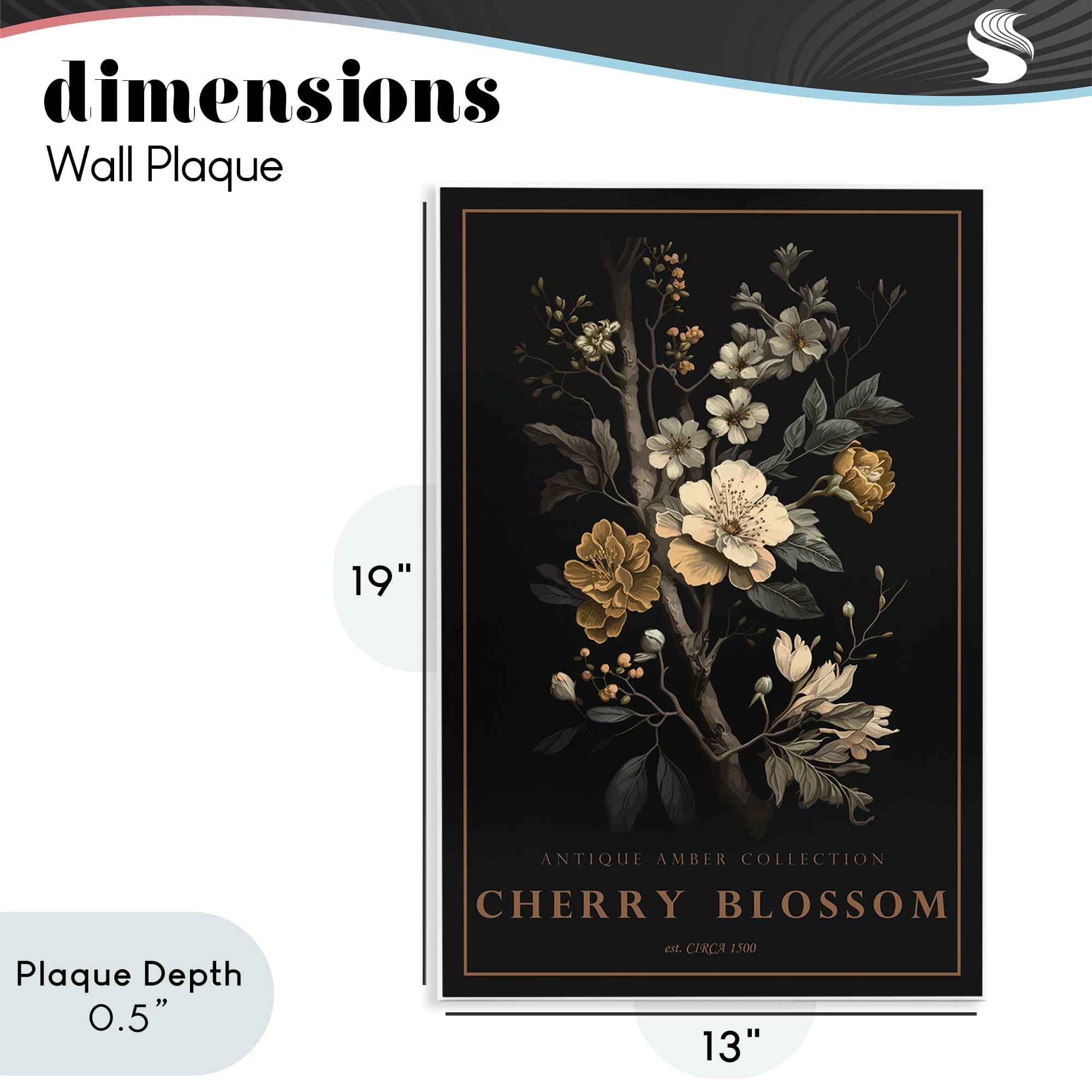 Stupell Industries Antique Cherry Blossom Light Wall Plaque Art, design by Chris Giampietro