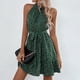 thumbnail image 4 of Mujeres Verano Casual Sin mangas Halter Wave Point Vestidos sexy Vestido delgado + Cinturones Fridja nalpqowj28386, 4 of 9