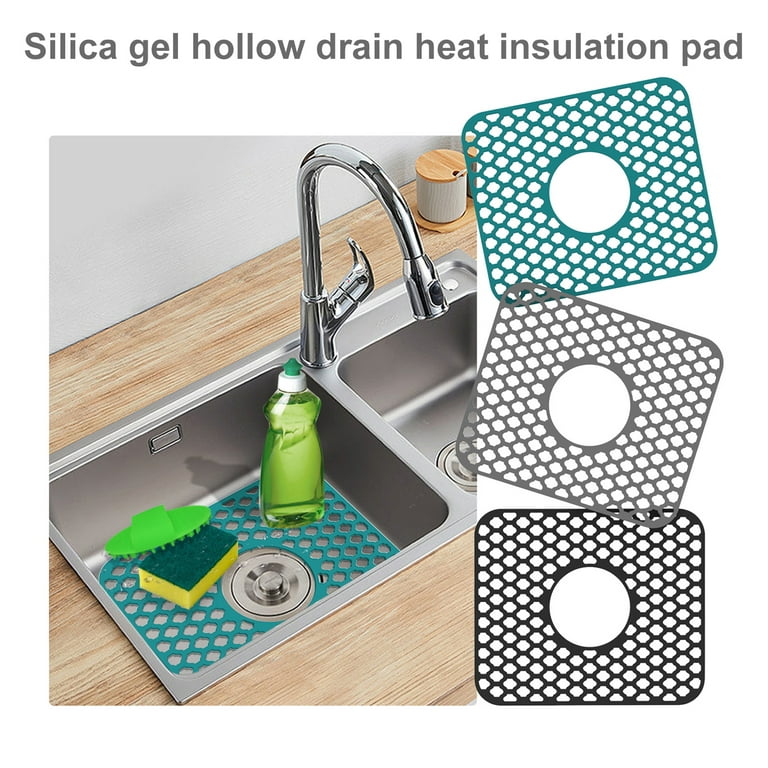 Hollow Silicone Sink Protector Mat Non-Slip Kitchen Bar Sink Drain