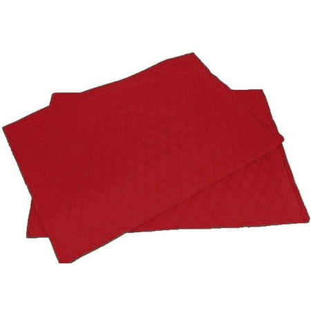 

Quilted Placemats by Penny s Needful Things (Oval - Set of 10) (Red)