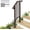 Brown 1 step, variant on Outvita Handrails for Outdoor Steps, Black Wrought Iron Handrail Fits 1 Step, Transitional Handrail with Installation Kit, Stair Railing for Concrete Steps or Wooden Stairs