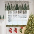 thumbnail image 5 of Kitchen Valances for Window, Merry Christmas Green Pine Tree Light Filtering Rod Pocket Valance Curtain, Winter White Snowflake on Grey Short Curtains Window Topper for Bedroom 42x12in, 5 of 7