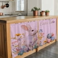 thumbnail image 6 of Easter Bunny Tier Curtains 36 Inch Length, Pink Rabbit Spring Flowers Leaves Rustic Plants Cafe Short Curtains for Bathroom Sink, Small Kitchen Curtain Light Filtering Drapes 2 Panels 27.5"Wx36"L, 6 of 8