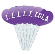 Lula Heart Love Cupcake Picks Toppers - Set of 6