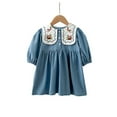 thumbnail image 2 of FAOWME Big Child Girls Dress Long Sleeve Lapel Embroidered Elegant Stylish Comfortable Dresses For Party Daily Wear Blue 7-8 Years, 2 of 4