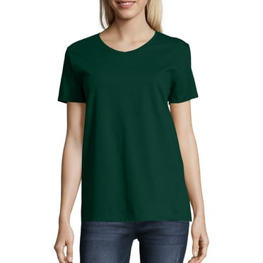 Hanes Women's Relaxed Fit Authentic Essentials Short Sleeve V-neck T-Shirt Sizes S-3XL