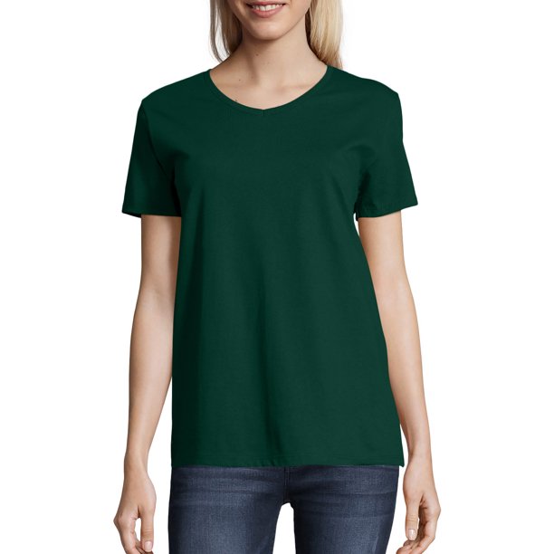 Fabrikant tåge Accepteret Hanes Women's Relaxed Fit Authentic Essentials Short Sleeve V-neck T-Shirt  - Walmart.com