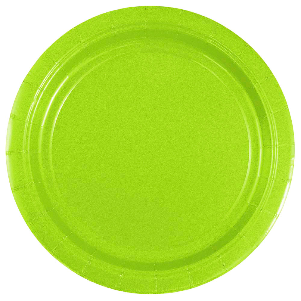 JAM Small Round Paper Party Plates, 7 Inch, Lime Green, 50/Pack