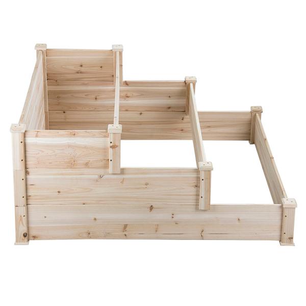 3 Tier Wooden Elevated Raised Garden Bed Planter Box Kit Natural Cedar Wood - image 5 of 6