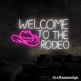 thumbnail image 3 of Craftnamesign Welcome To The Rodeo Neon Sign for Cowboy Room Bedroom Bar Wall Art, 3 of 5