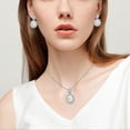 thumbnail image 2 of Lavencious Oval Dangle Jewelry Set Cream Color Pearl Necklace & Earrings Sets for Women, 2 of 4