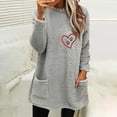 thumbnail image 2 of Gibobby Sudadera navideña mujer Suéter informal de felpa con cuello redondo y manga larga para mujer, estampado romántico de Navidad, Otoño e Invierno(Gris,XG), 2 of 4