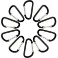thumbnail image 3 of Aluminum Carabiner Clip Snap Hook Keyring Carabiners Keychains Black(10P), 3 of 5