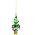 thumbnail image 2 of BestPysanky Snowmen on White Glass Christmas Tree Topper 11 Inches, 2 of 3