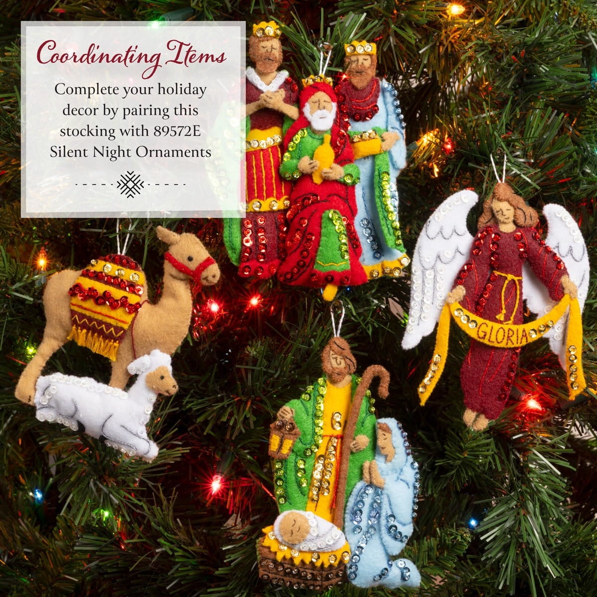 Bucilla Santa's Heavenly Blessings 18 in Multicolor Felt Stocking Kit